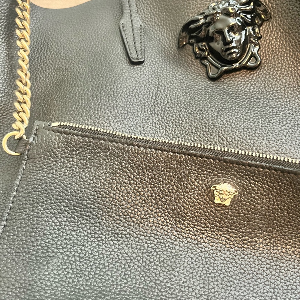Versace Black Leather Tote Bag - Picture 5 of 8
